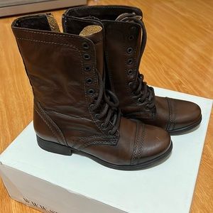 Steve Madden Troopa Leather Combat Boots